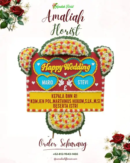 Papan Bunga Pernikahan Long Bagun Ilir